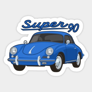 356 B Super 90 gt coupe Car classic vintage retro blue Sticker